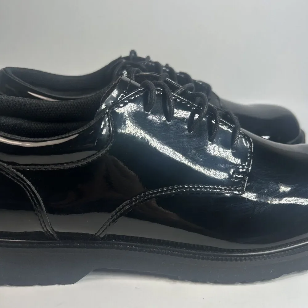 Bates Men’s Dress Shoes Size 11 Black High Gloss Duty Oxford Police/Fire